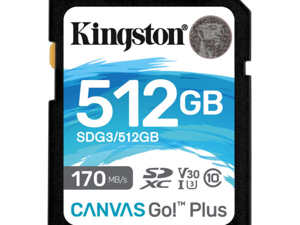 Kingston Technology Canvas Go! Plus Scheda SDXC Canvas Go Plus 170R C10 UHS-I U3 V30 da 512GB