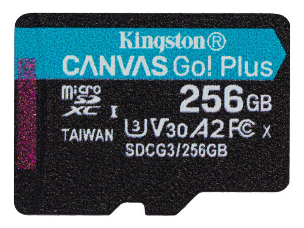 Kingston Technology Canvas Go! Plus Scheda microSDXC Canvas Go Plus 170R A2 U3 V30 da 256GB confezione singola senza adattatore