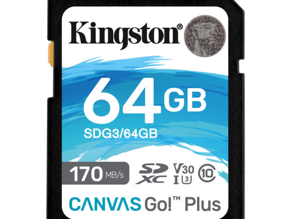 Kingston Technology Canvas Go! Plus Scheda SDXC Canvas Go Plus 170R C10 UHS-I U3 V30 da 64GB