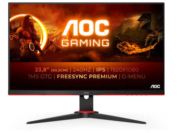AOC G2 24G2ZE/BK LED display 60,5 cm (23.8") 1920 x 1080 Pixel Full HD Nero, Rosso