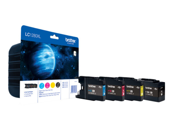 Brother LC1280XLVALBPDR cartuccia d'inchiostro 4 pz Originale Nero, Ciano, Magenta, Giallo
