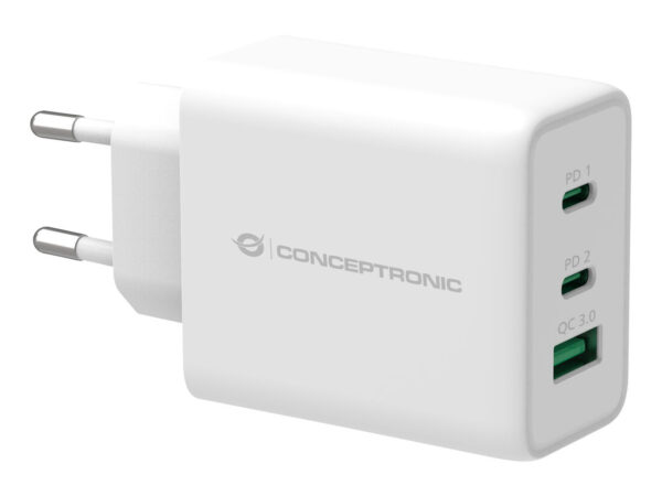 Conceptronic ALTHEA12W Caricabatterie per dispositivi mobili Universale Bianco AC Ricarica rapida Interno