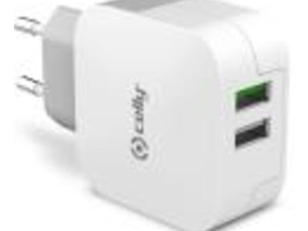 Celly TC2USBTURBO Caricabatterie per dispositivi mobili Bianco Interno