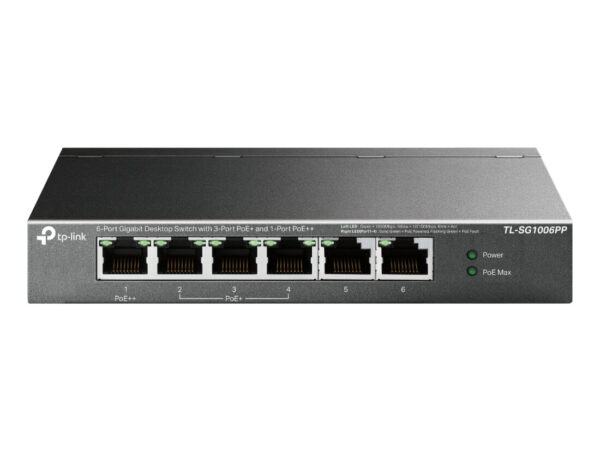 TP-Link TL-SG1006PP switch di rete Non gestito Gigabit Ethernet (10/100/1000) Supporto Power over Ethernet (PoE) Grigio