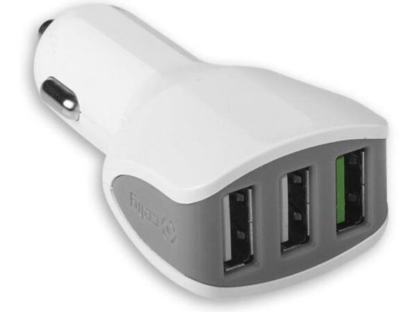 Celly CC3USBTURBOWH Caricabatterie per dispositivi mobili Smartphone, Tablet Bianco Accendisigari Auto