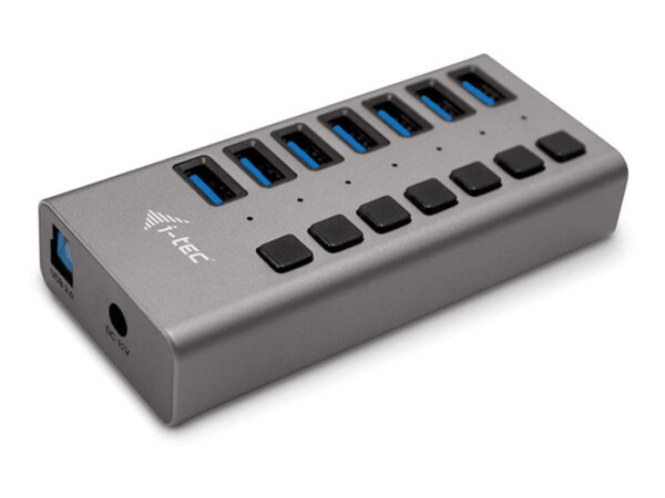 i-tec U3CHARGEHUB7 Caricabatterie per dispositivi mobili Universale Grigio AC Ricarica rapida Interno