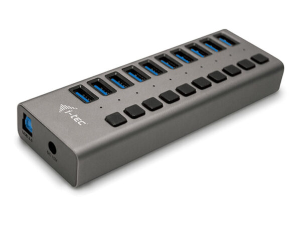 i-tec U3CHARGEHUB10 Caricabatterie per dispositivi mobili Universale Grigio AC Ricarica rapida Interno