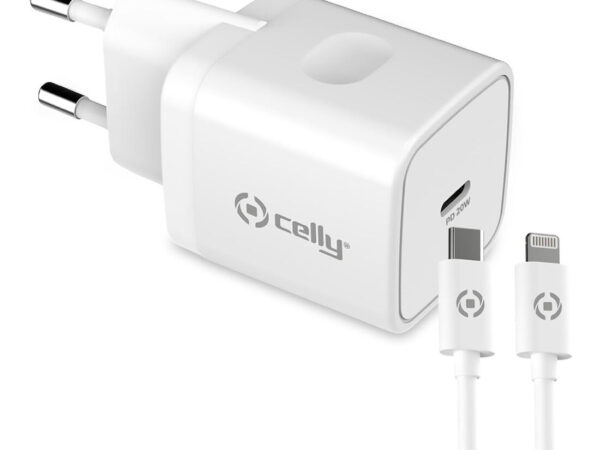 Celly TC1C20WLIGHTWH Caricabatterie per dispositivi mobili Universale Bianco AC Interno