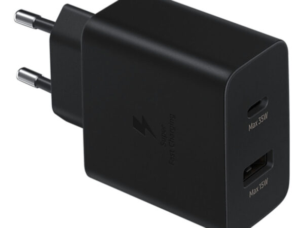 Samsung EP-TA220NBEGEU Caricabatterie per dispositivi mobili Cuffie, Auricolare, Computer portatile, Smartphone, Orologio intelligente, Tablet Nero AC Interno
