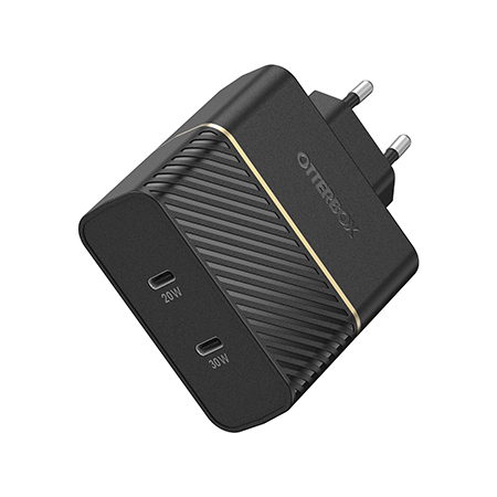 OtterBox EU Wall Charger 50W - 1X USB-C 30W + 1X USB-C 20W USB-PD, nero