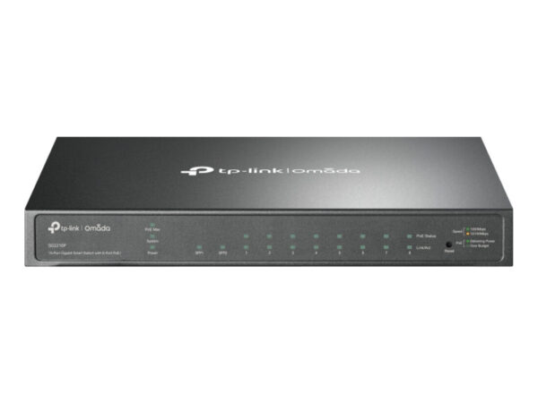 TP-Link Omada SG2210P switch di rete Gestito L2/L2+ Gigabit Ethernet (10/100/1000) Supporto Power over Ethernet (PoE) Nero