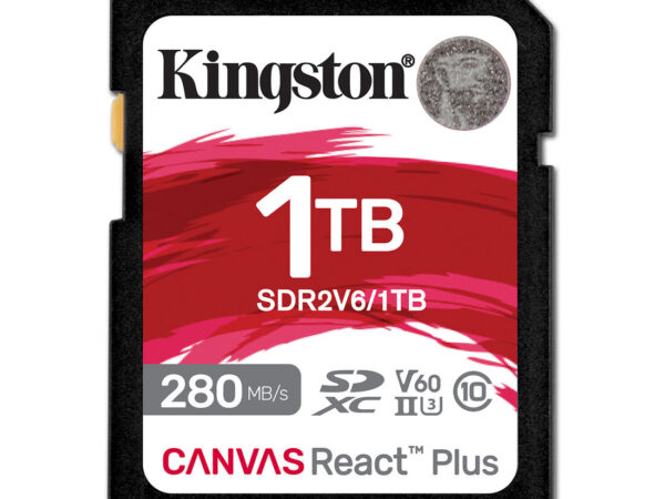 Kingston Technology 1TB Canvas React Plus SDXC UHS-II 280R/150W U3 V60 for Full HD/4K