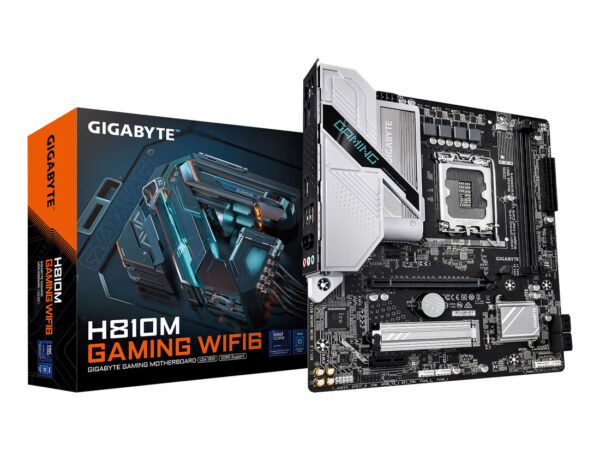 GIGABYTE H810M GAMING WIFI6 Scheda madre - CPU Intel Core Ultra (Serie 2), VRM a 4+1+2 fasi, fino a 6400 MHz DDR5, 1xPCIe 4.0 M.2, LAN 2.5GbE, WIFI 6, USB 3.2 Gen 1