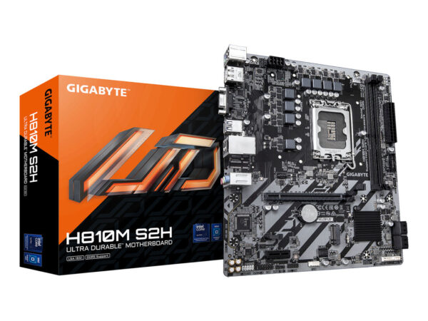 GIGABYTE H810M S2H Scheda madre - CPU Intel Core Ultra (Serie 2), VRM a 4+1+2 fasi, fino a 6400 MHz DDR5, 1xPCIe 4.0 M.2, LAN 1GbE, USB 3.2 Gen 1