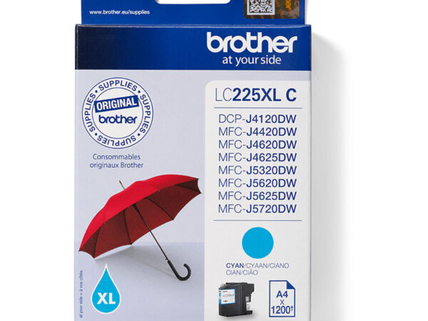 Brother LC225XLC cartuccia d'inchiostro 1 pz Originale Ciano