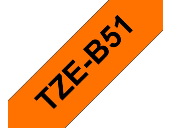 Brother TZE-B51 nastro per etichettatrice Nero su arancione fluorescente