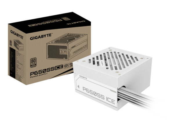 GIGABYTE P650SS ICE Alimentatore - PCIe 5.0, 80 PLUS Silver, Ventola da 120 mm, Compatibile con ATX 3.0, Spina EU