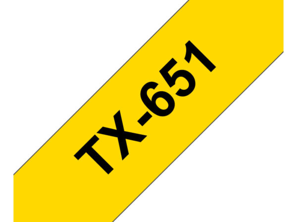 Brother TX-651 nastro per etichettatrice Nero su giallo