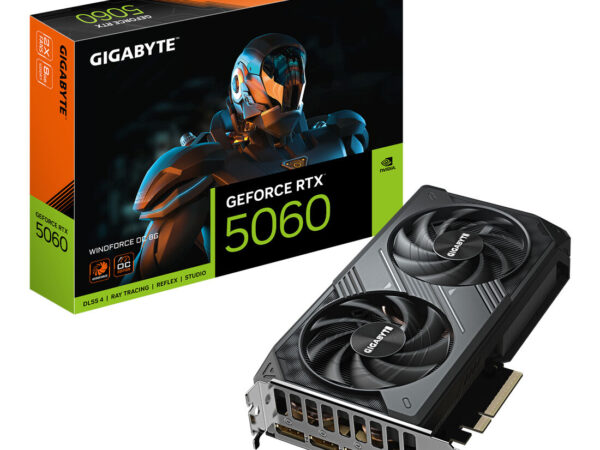 GIGABYTE GeForce RTX 5060 WINDFORCE OC 8G Scheda Grafica - 8GB GDDR7, 128bit, PCI-E 5.0, 2512 MHz Frequenza core, 3 x DisplayPort, 1 x HDMI, GV-N5060WF2OC-8GD