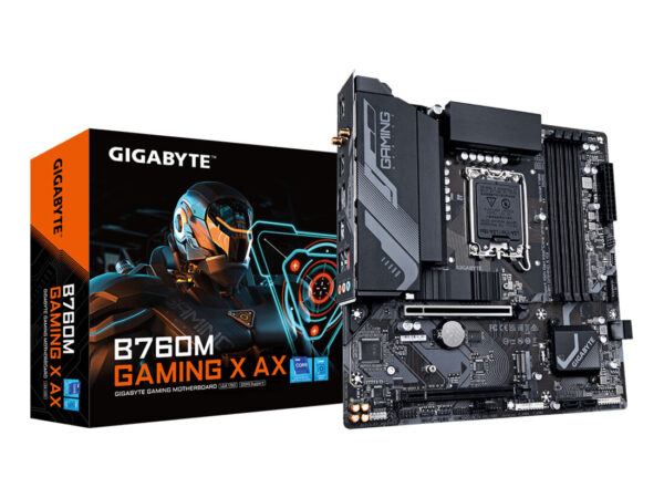 GIGABYTE B760M Gaming X AX Scheda madre - Supporta CPU Intel Core 14ª generazione, VRM a 8+1+1 fasi, fino a 7600 MHz DDR5, 2xPCIe 4.0 M.2, Wi-Fi 6E, LAN 2.5GbE, USB 3.2 Gen 2
