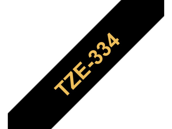 Brother TZE-334 nastro per etichettatrice Oro su nero