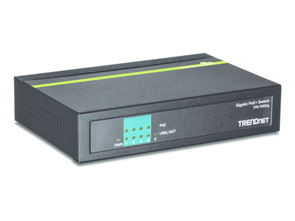 Trendnet TPE-TG50g Non gestito Gigabit Ethernet (10/100/1000) Supporto Power over Ethernet (PoE) Nero