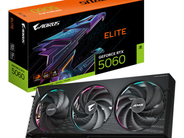 GIGABYTE AORUS GeForce RTX 5060 ELITE 8G Scheda Grafica - 8GB GDDR7, 128bit, PCI-E 5.0, 2722 MHz Frequenza core, 3 x DisplayPort, 1 x HDMI, GV-N5060AORUS E-8GD