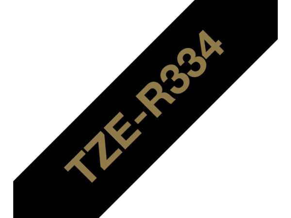 Brother TZE-R334 nastro per etichettatrice Oro su nero