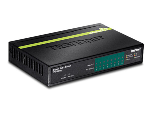 Trendnet TPE-TG82G switch di rete Non gestito Gigabit Ethernet (10/100/1000) Supporto Power over Ethernet (PoE) Nero