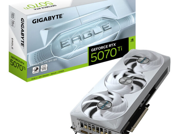 GIGABYTE GeForce RTX 5070 Ti EAGLE OC ICE SFF 16G Scheda Grafica - 16GB GDDR7, 256 bit, PCI-E 5.0, 2542 MHz Core Clock, 3 x DP 2.1a, 1 x HDMI 2.1b, NVIDIA DLSS 4, GV-N507TEAGLEOC ICE-16GD