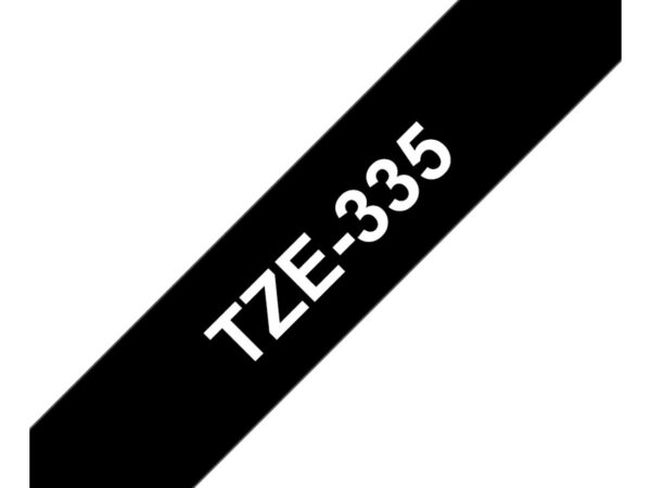 Brother TZE-335 nastro per etichettatrice Bianco su nero TZ