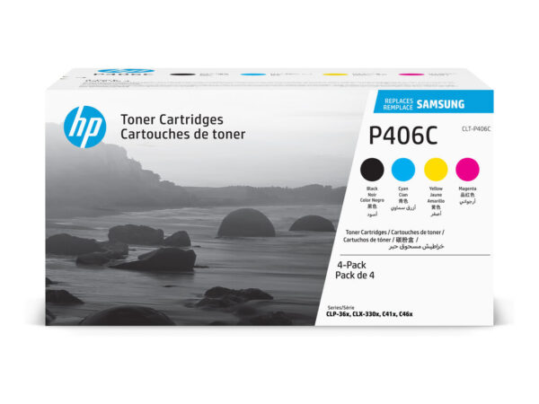 Samsung Confezione da 4 cartucce toner originali HP CLT-P406C (ciano/magenta/giallo/nero)