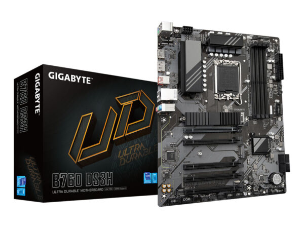 GIGABYTE B760 DS3H Scheda Madre - Supporta processori Intel Core 14ª generazione, VRM digitale a 8+2+1 fasi, fino a 7600MHz DDR5 (OC), 2x PCIe 4.0 M.2, LAN GbE, USB 3.2 Gen 2x2