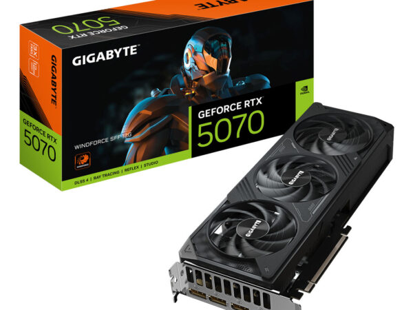 GIGABYTE GeForce RTX 5070 WINDFORCE SFF 12G Scheda grafica - 12 GB GDDR7, 192 bit, PCI-E 5.0, Frequenza core 2512 MHz, 3 x DP 2.1b, 1 x HDMI 2.1b, DLSS 4, GV-N5070WF3-12GD