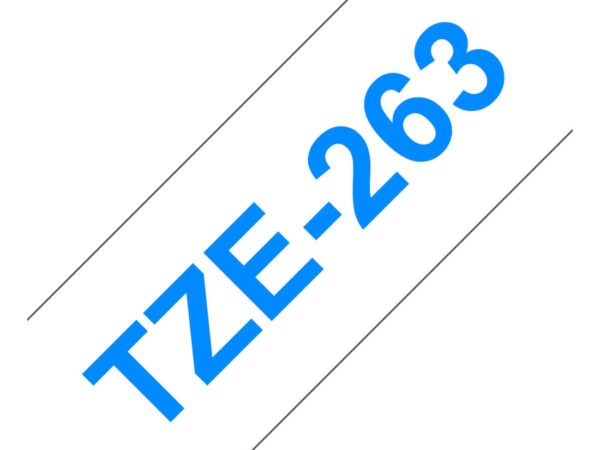 Brother TZE-263 nastro per etichettatrice Blu su bianco