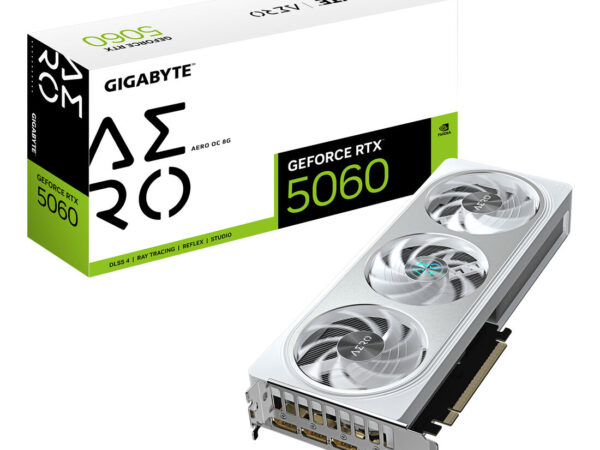 GIGABYTE GeForce RTX 5060 AERO OC 8G Scheda Grafica - 8GB GDDR7, 128bit, PCI-E 5.0, 2595 MHz Frequenza core, 3 x DisplayPort, 1 x HDMI, GV-N5060AERO OC-8GD