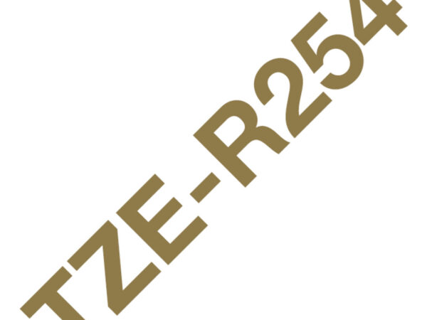 Brother TZE-R254 nastro per etichettatrice Oro su bianco