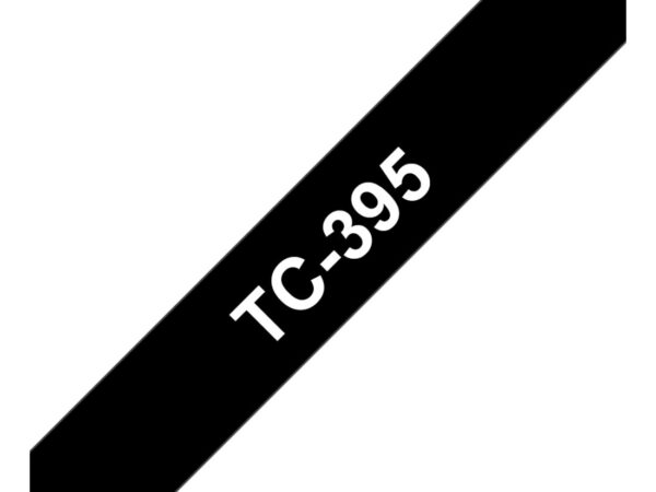 Brother TC-395 nastro per etichettatrice Bianco su nero