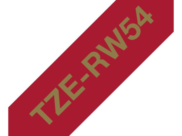 Brother TZE-RW54 nastro per etichettatrice Oro su rosso