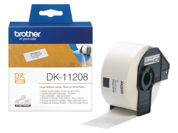 Brother DK-11208 nastro per etichettatrice Nero su bianco