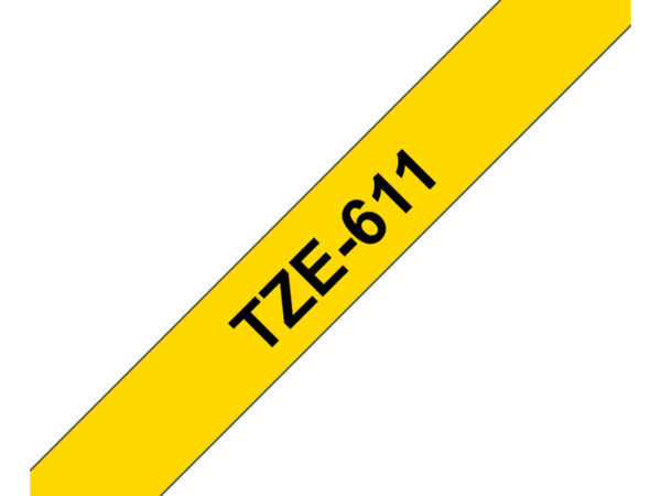 Brother TZE-611 nastro per etichettatrice Nero su giallo