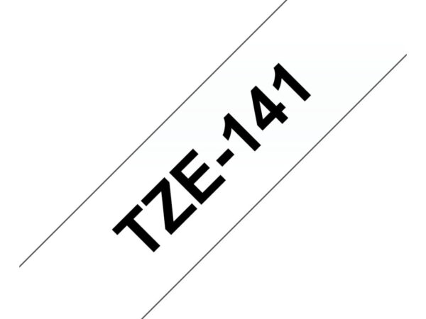 Brother TZE-141 nastro per etichettatrice Nero trasparente
