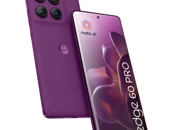 Motorola edge 60 pro con Moto AI (12/512GB, Fotocamera 50+50+10MP, selfie 50MP, Display 6.67" pOLED 120Hz, MediaTek Dimensity 8350, batteria 6000mAh, ricarica 90W, Android 15), PANTONE Sparkling Grape
