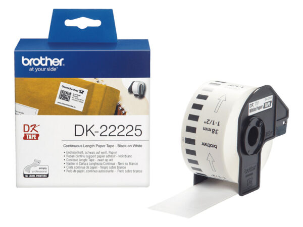 Brother DK-22225 nastro per etichettatrice Nero su bianco