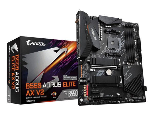 GIGABYTE B550 AORUS ELITE AX V2 Scheda madre - CPU AMD Ryzen 5000, VRM a 12+2 fasi, fino a 4733 MHz DDR4, 1xPCIe 4.0 + 1xPCIe 3.0 M.2, Wi-Fi 6E, LAN 2.5GbE, USB 3.2 Gen 2