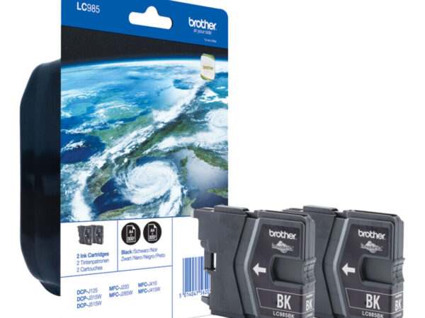 Brother LC985BKBP2 cartuccia d'inchiostro 2 pz Originale Nero