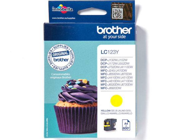 Brother LC123Y cartuccia d'inchiostro 1 pz Originale Giallo
