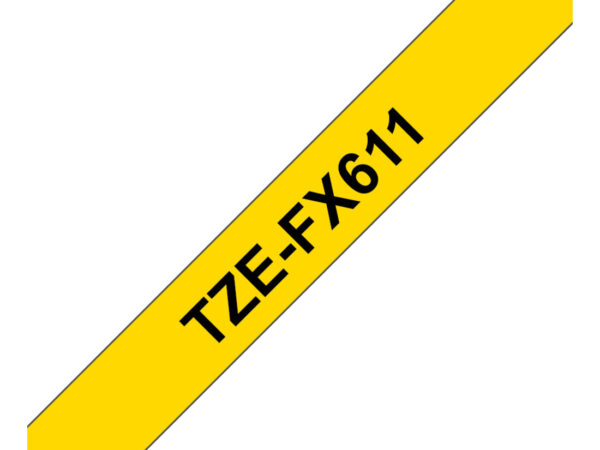 Brother TZE-FX611 nastro per etichettatrice Nero su giallo
