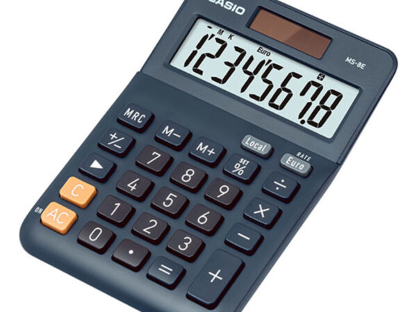 Casio MS-8E calcolatrice Desktop Calcolatrice con display Nero, Grigio, Arancione