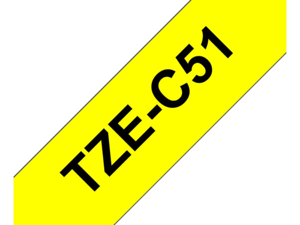 Brother TZE-C51 nastro per etichettatrice Nero su giallo fluorescente